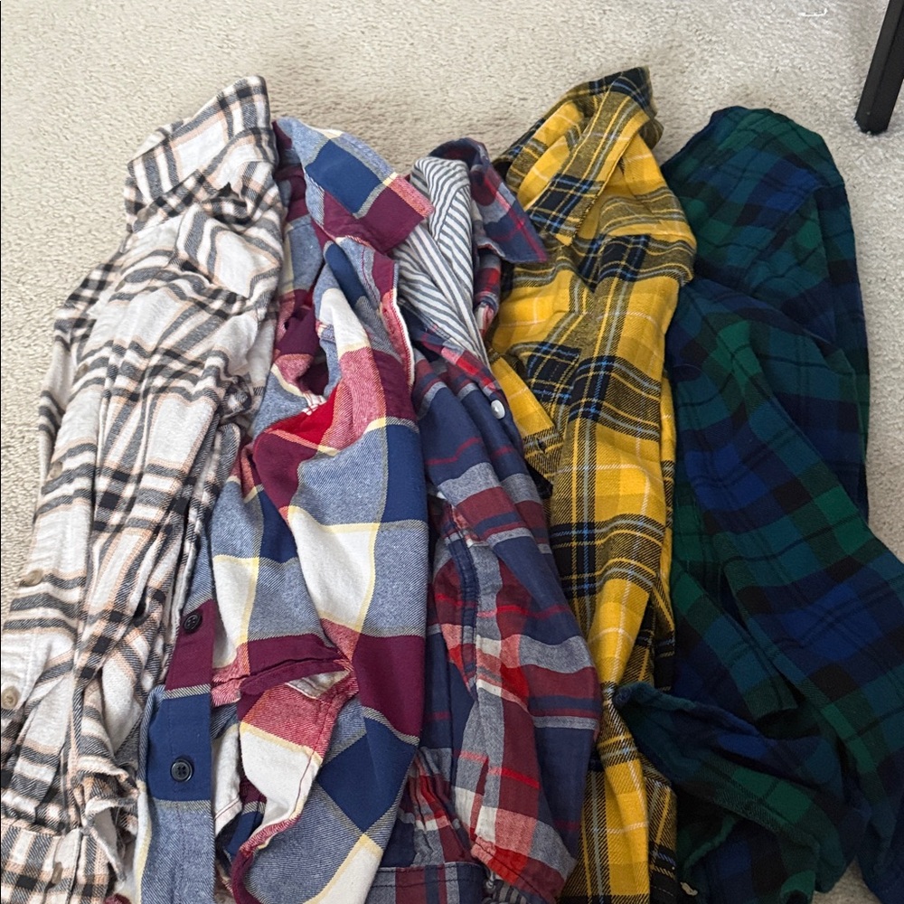 Old Navy Kids Plaid Button Down Shirts - Multicolor
